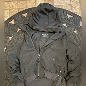 Athleta Point Reyes Bomber Black Studded  Hidden Hood small